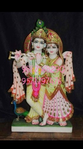 Marble Radha Krishna Statues - Marble, Multisizes, White | Appealing Look, Durable Material, Elegant Design, Dust Resistant, Easy To Clean
