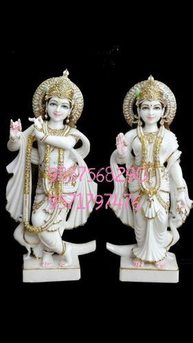 Marble Radha Krishna Statues - Marble, Multisizes, White | Appealing Look, Durable Material, Elegant Design, Dust Resistant, Easy To Clean