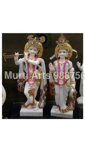 Marble Radha Krishna Statues - Marble, Multisizes, White | Appealing Look, Durable Material, Elegant Design, Dust Resistant, Easy To Clean
