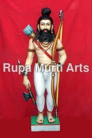 Marble Parshuram Statue - Multisizes, Multicolors | Handcrafted Marble, Dust Resistant, Polished Finish, Handmade Religious Design