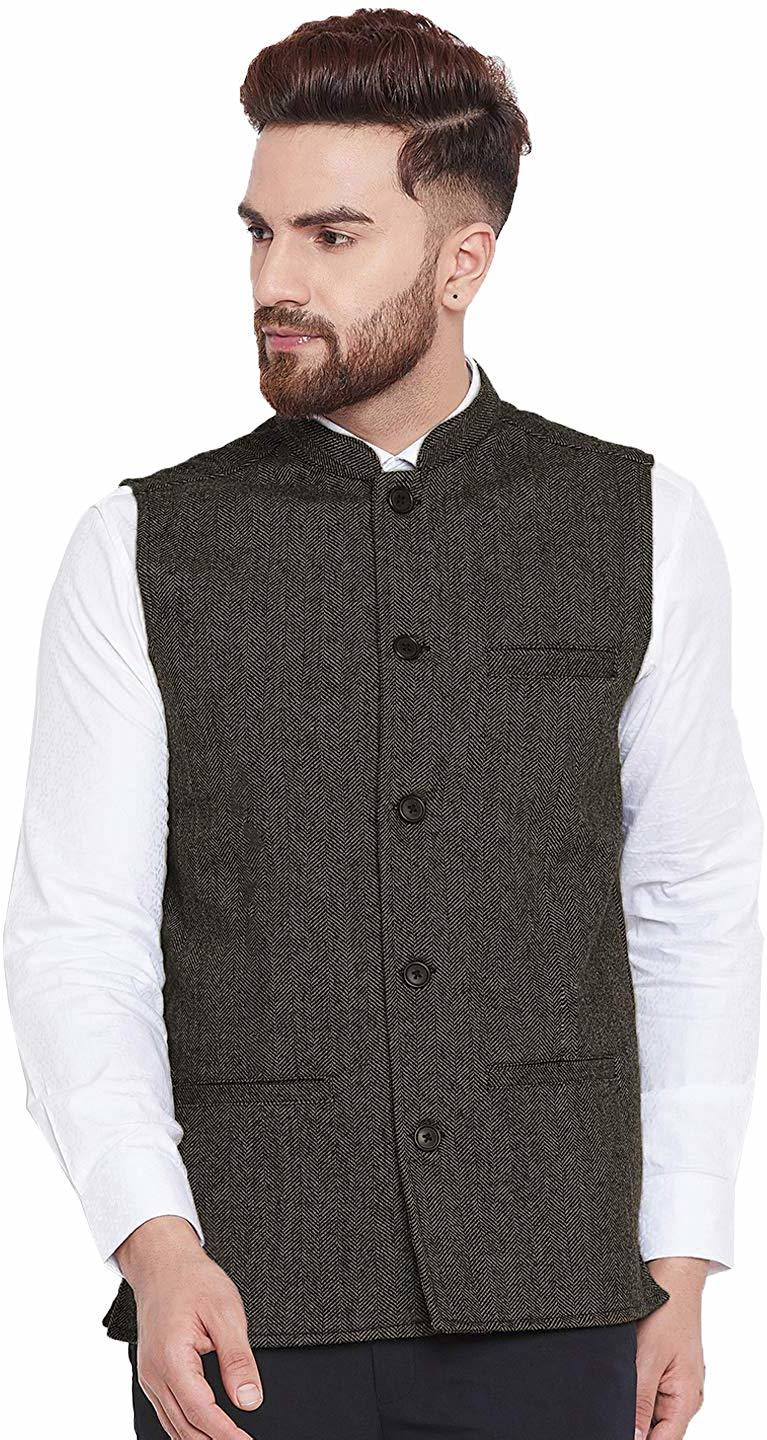Nehru Jacket - Blended Cotton Jute & Khadi Mix Fabric Button Closure Sleeveless Design Available In 25 Colors And 9 Sizes