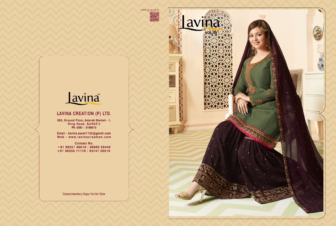 Lavina Stylish Plazzo Salwar Suit - Georgette Embroidery Full Sleeve Xxl Pink Color Washable Full Length