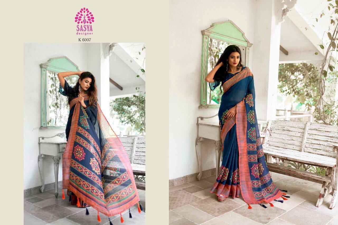 Multy Linen Chanderi Silk Saree