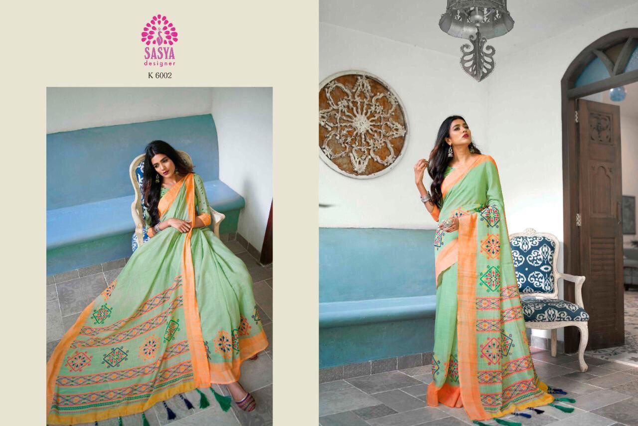 Multy Linen Chanderi Silk Saree