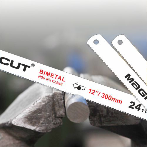 Magicut Bimetal 8% Cobalt High Speed Steel Hand Hacksaw Blades - Size 300x12.5x0.63mm | Tough White Blades For Cutting All Kinds Of Metals, Wood, Plastic