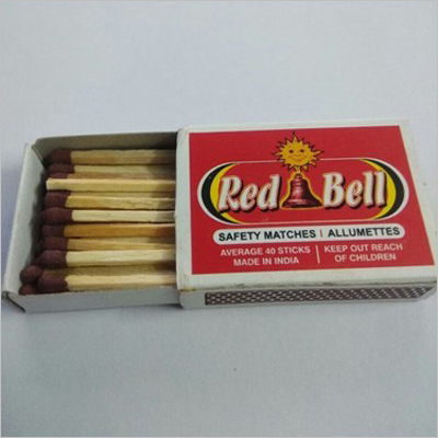 Match Boxes - 49mm X 34mm X 13mm | Red Color, 40 Sticks Per Box, Black Match Heads