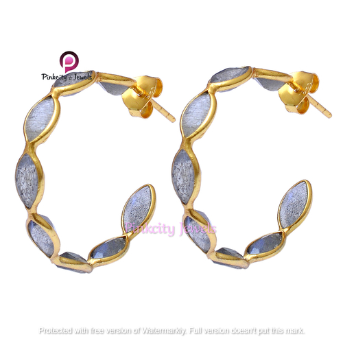 प्राकृतिक लैब्राडोराइट 925 सिल्वर ईयररिंग लिंग: महिलाएं