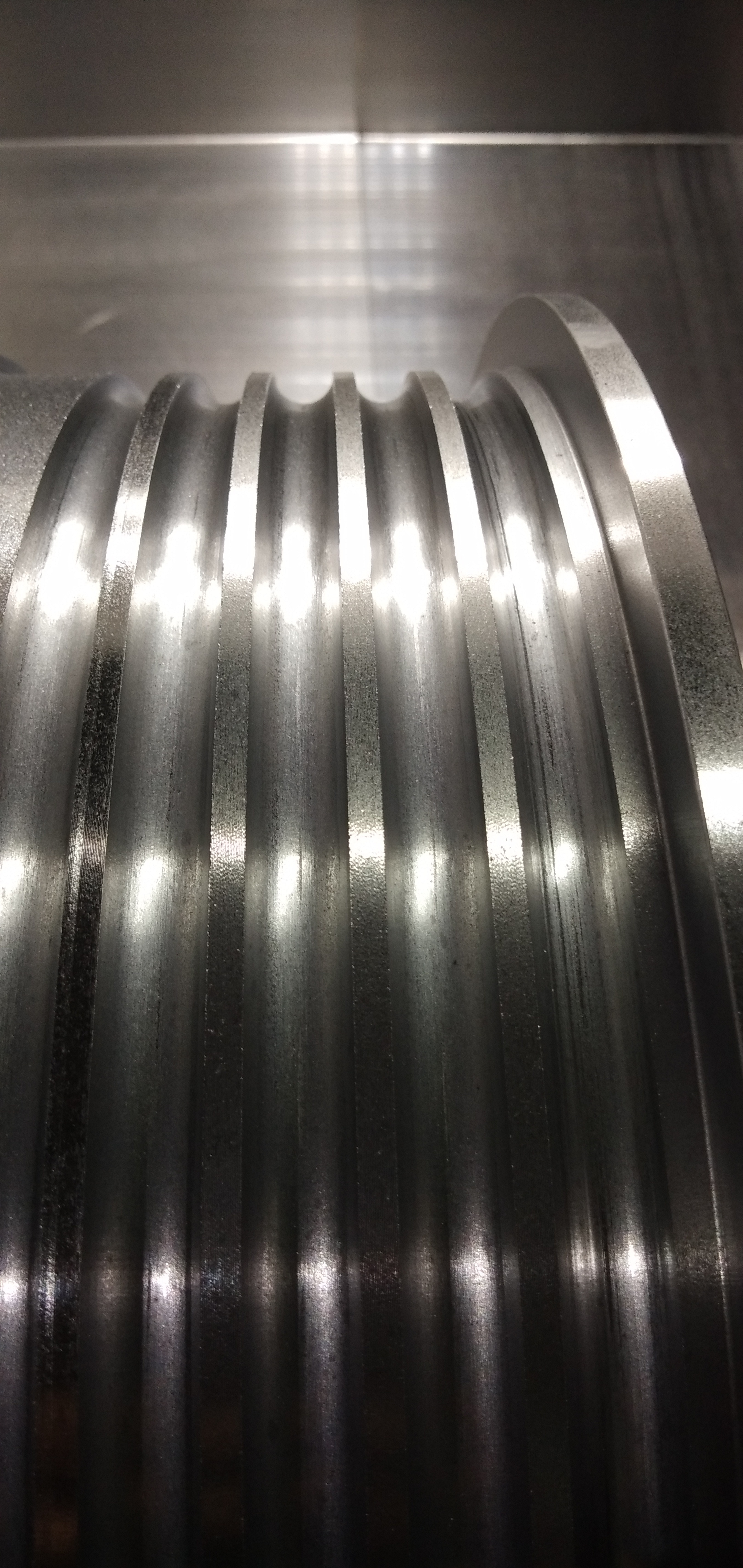 Elevator Pulley - Steel, 12 Inch Diameter, 6 Grooves, 25 Lbs Weight | Machined Finish, 2 Inch Bore Diameter, Flange Mounting