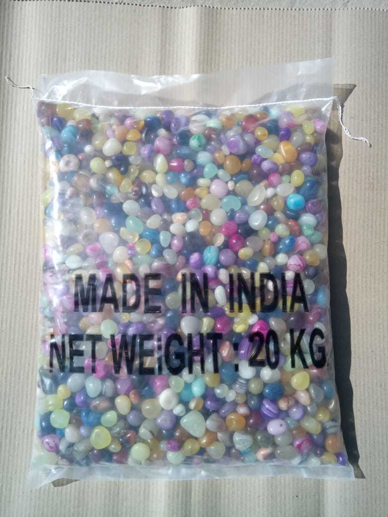 Factory Direct Supply Supper Polish Multicolor Small Size Mix Onyx Pebbles Crystallized Glass Stone