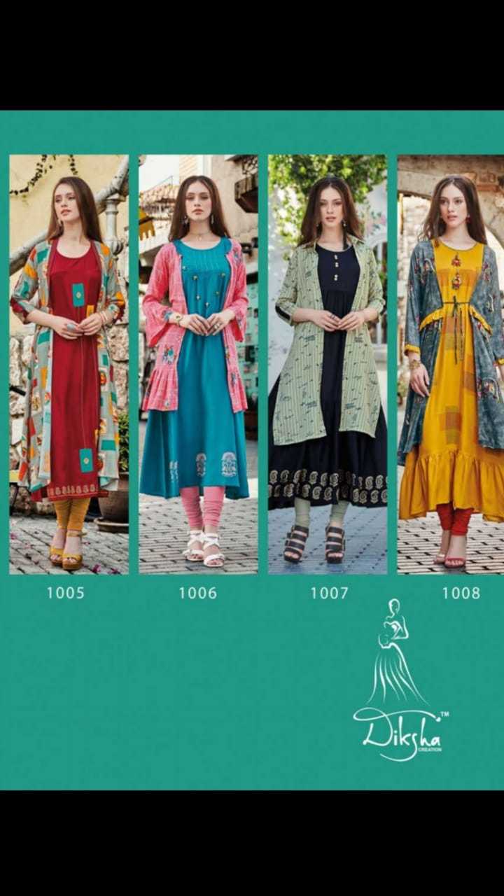 Ladies Rayon Print Kurtis Separate Inner With Jacket Decoration Material: Paint