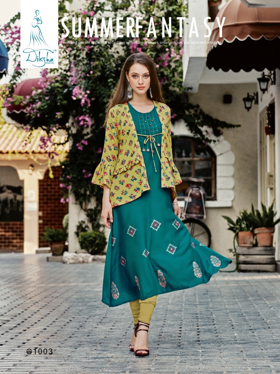 Ladies Rayon Print Kurtis Separate Inner With Jacket Decoration Material: Paint