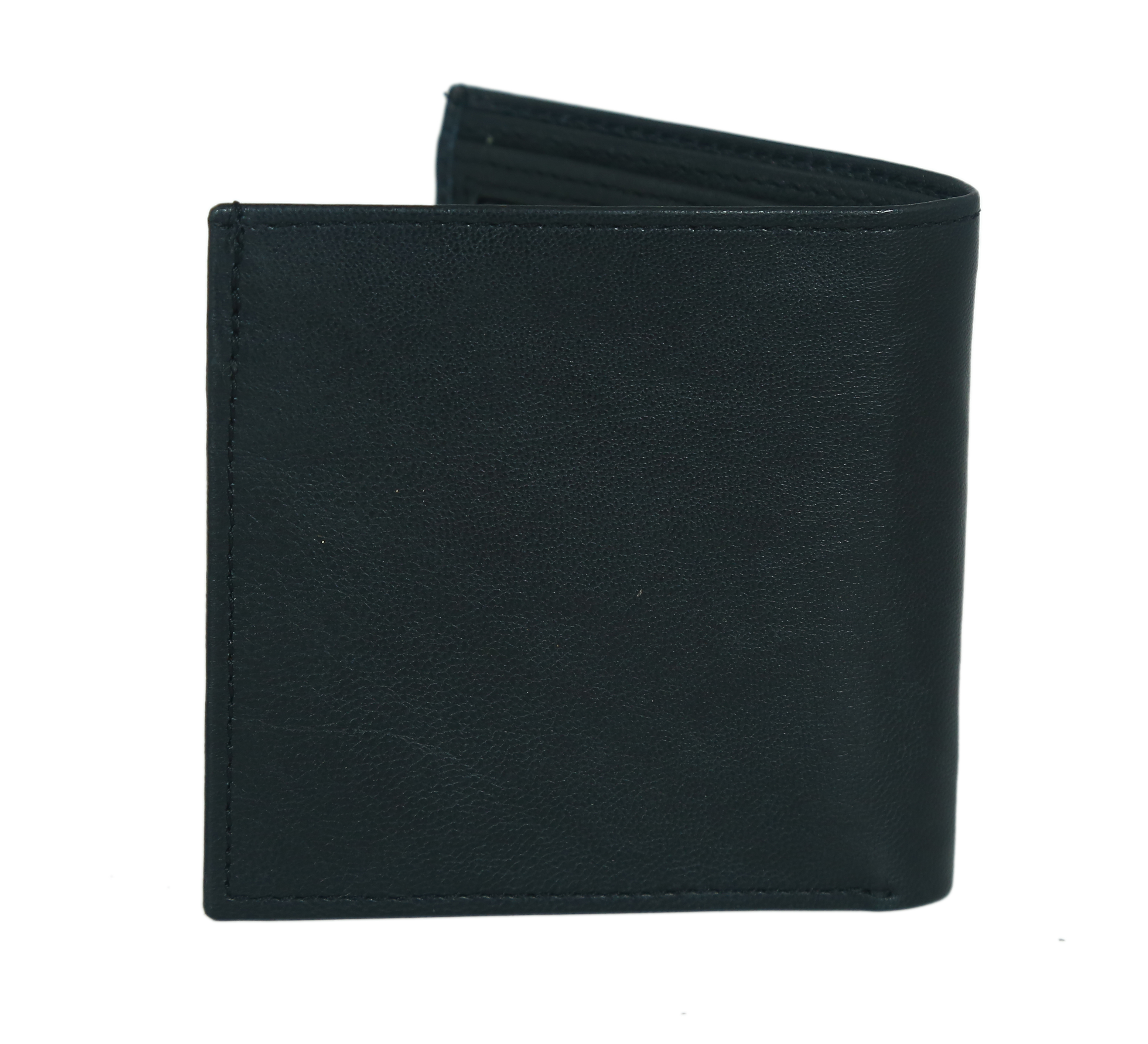 Men's Wallet - Genuine Leather, Compact Foldable Design, Luxurious Black Finish With Multiple Pockets For Coins And Cards