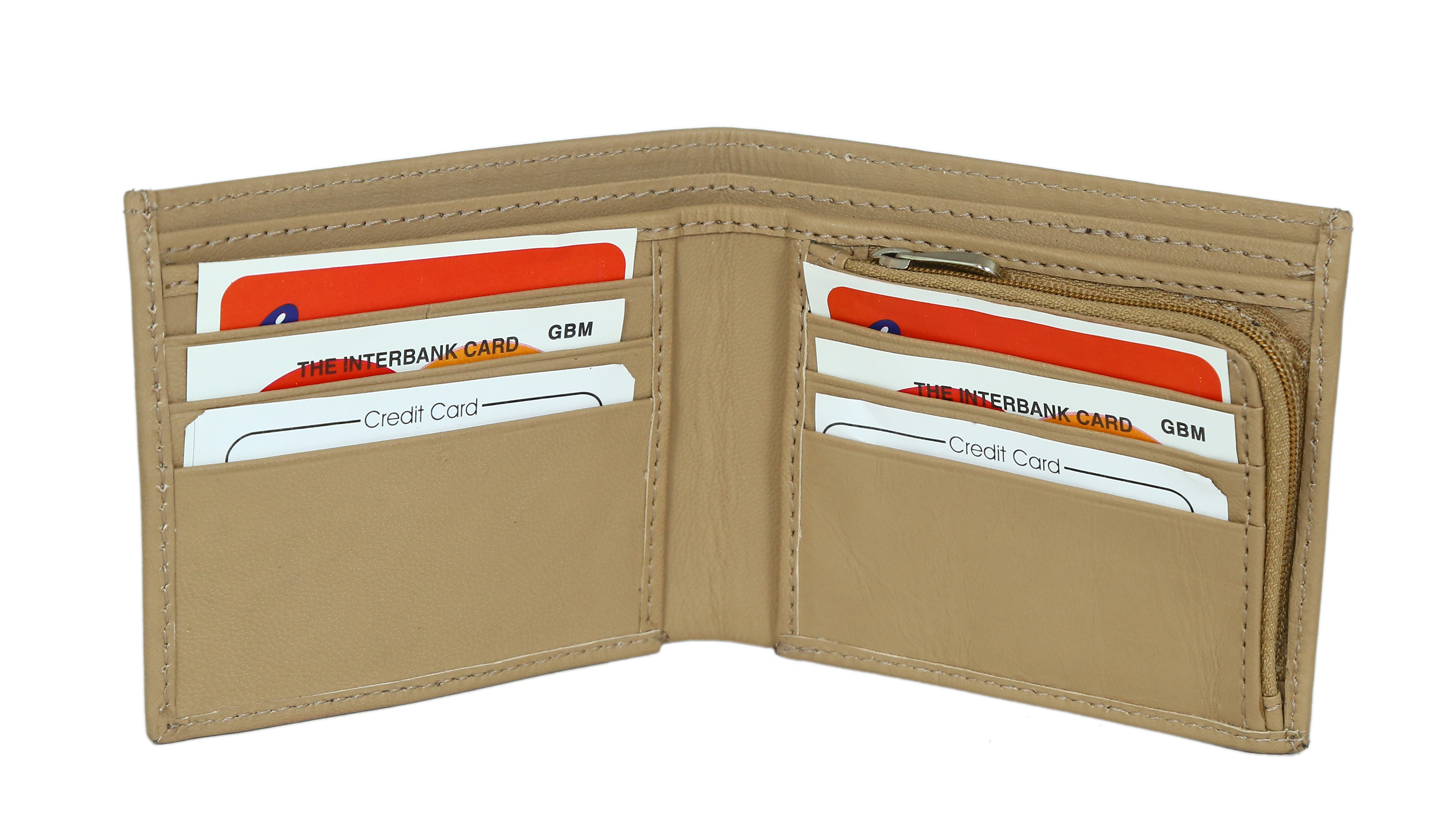 Men's Wallet - Genuine Leather, Compact Design With Multiple Pockets For Coins, Cards, And Notes