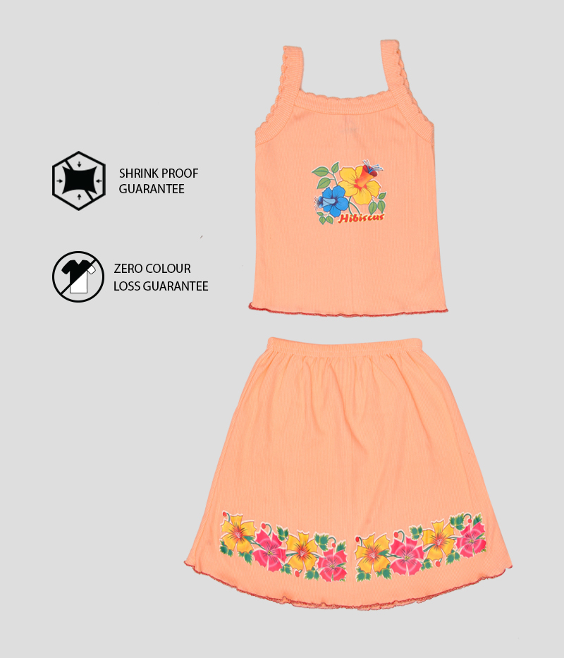 Girls Casual Gown Brief - Cotton, 0-6 Months, Solid With Prints | Anti-wrinkle, Breathable, Washable, Knitted, Traditional Style