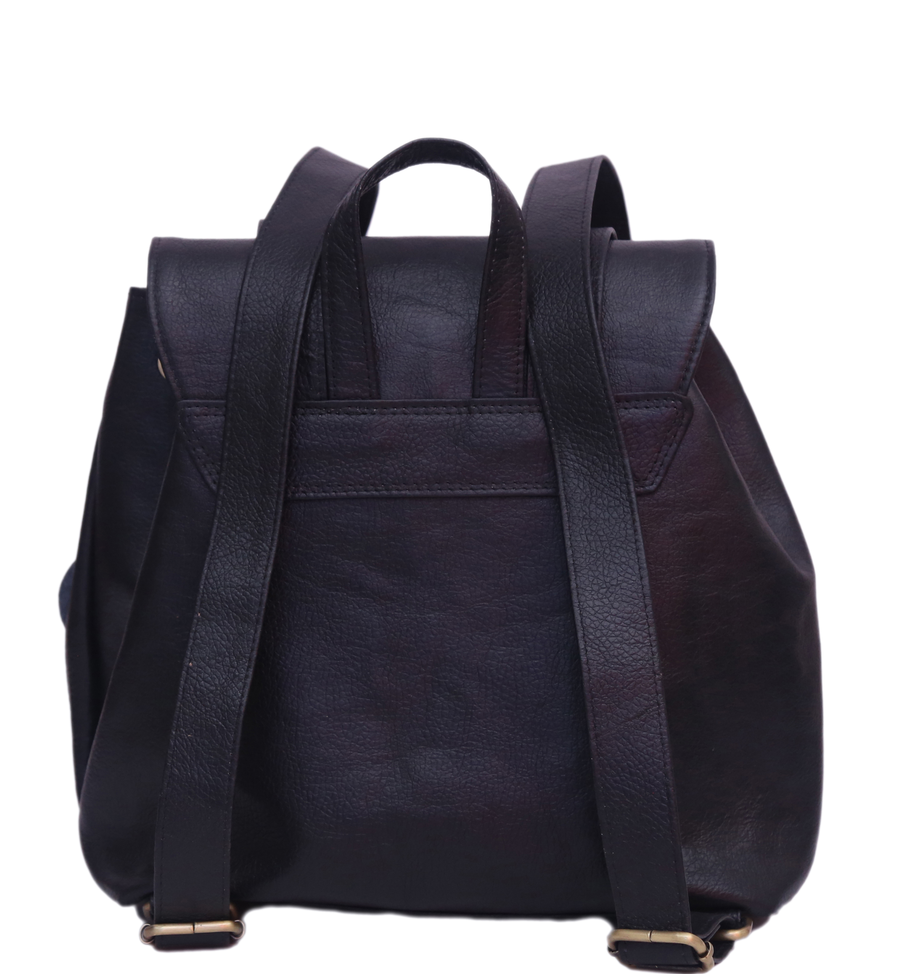 Leather Ladies Backpack - Premium Quality Soft Black Leather, Three Organized Compartments, Stylish Shoulder Bag