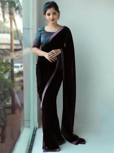PURE SILK SAREE WITH SATIN LACE BORDER