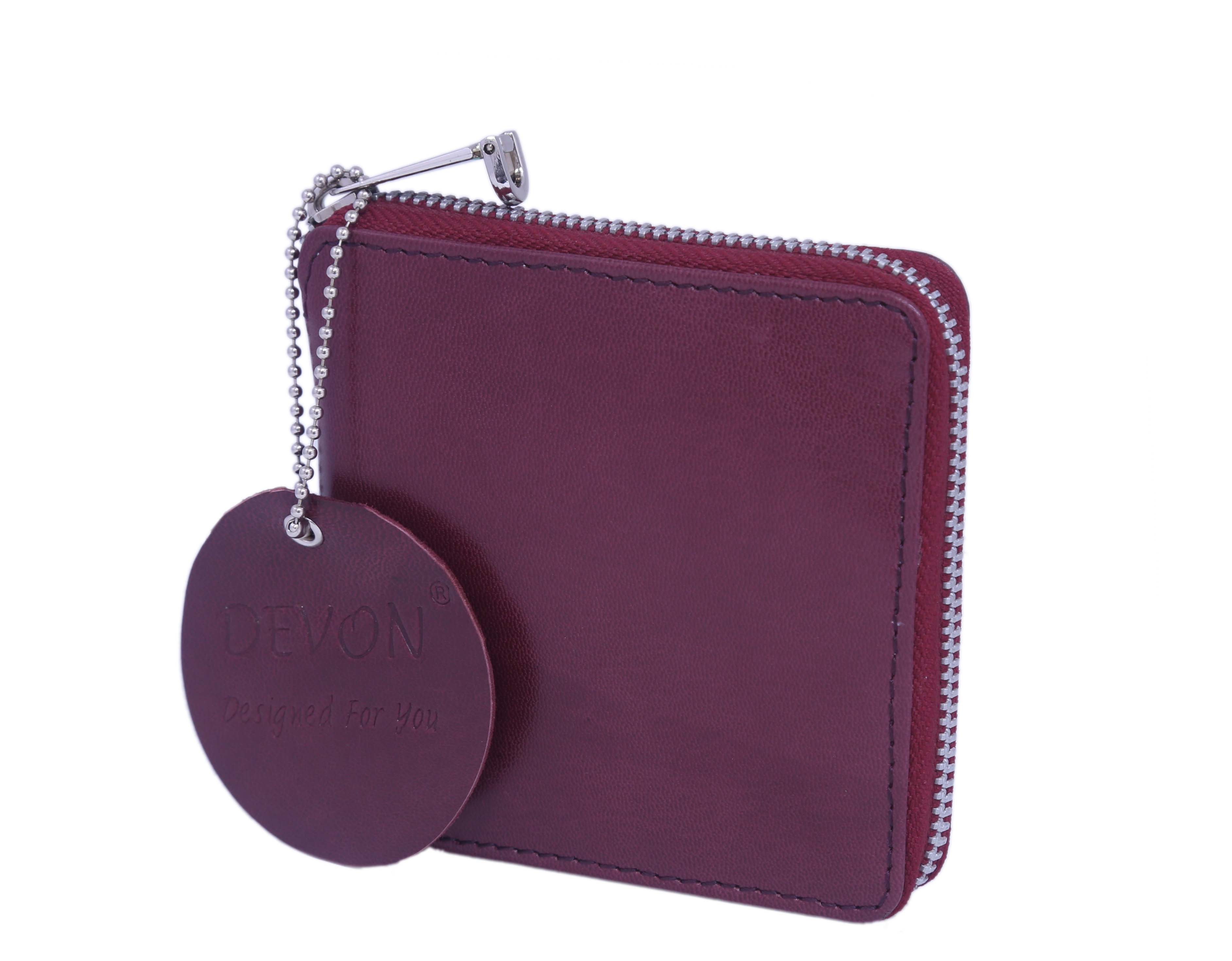 Leather Ladies Zipper Small Wallet