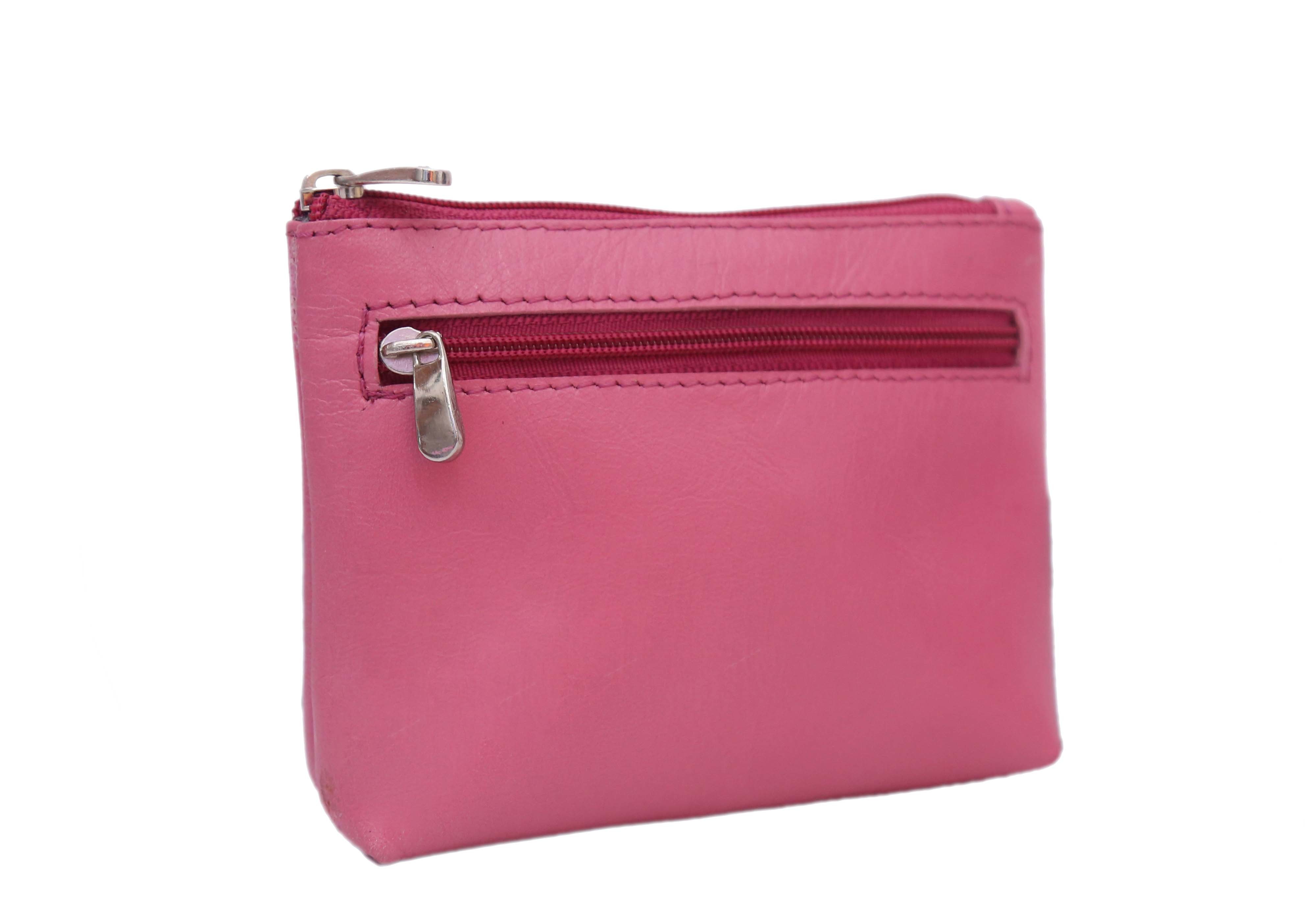 Pink Leather Small Wallet