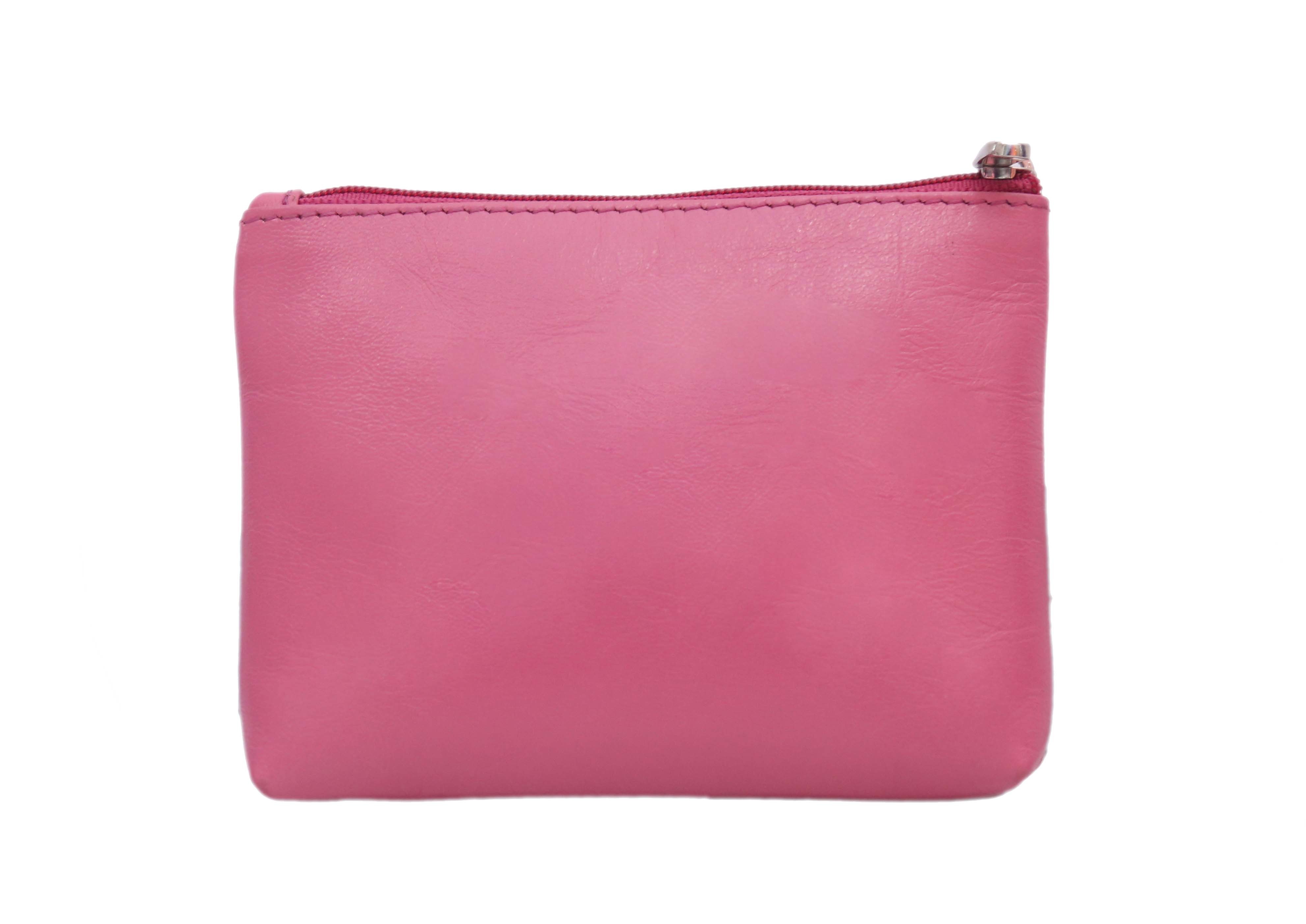 Pink Leather Small Wallet