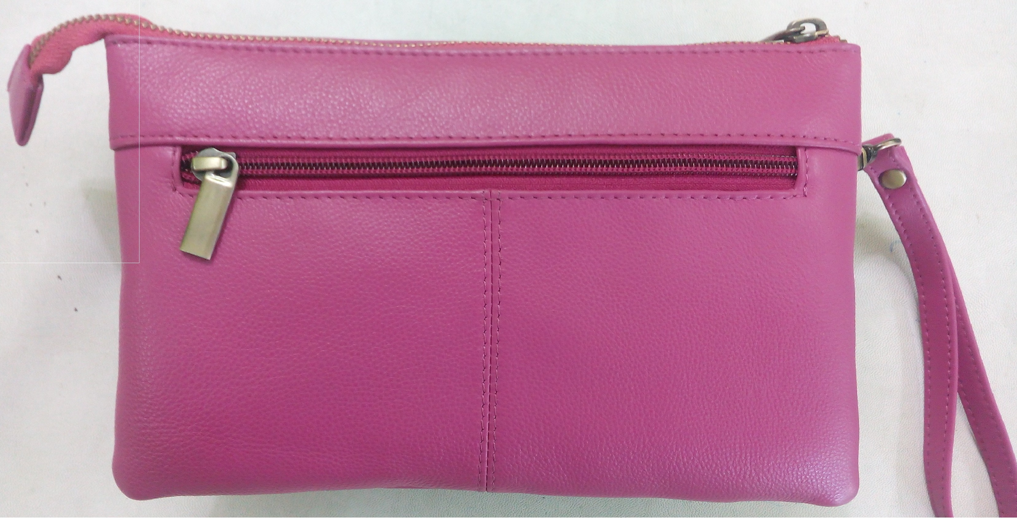 Fuscia Leather Stylish Clutch Bag
