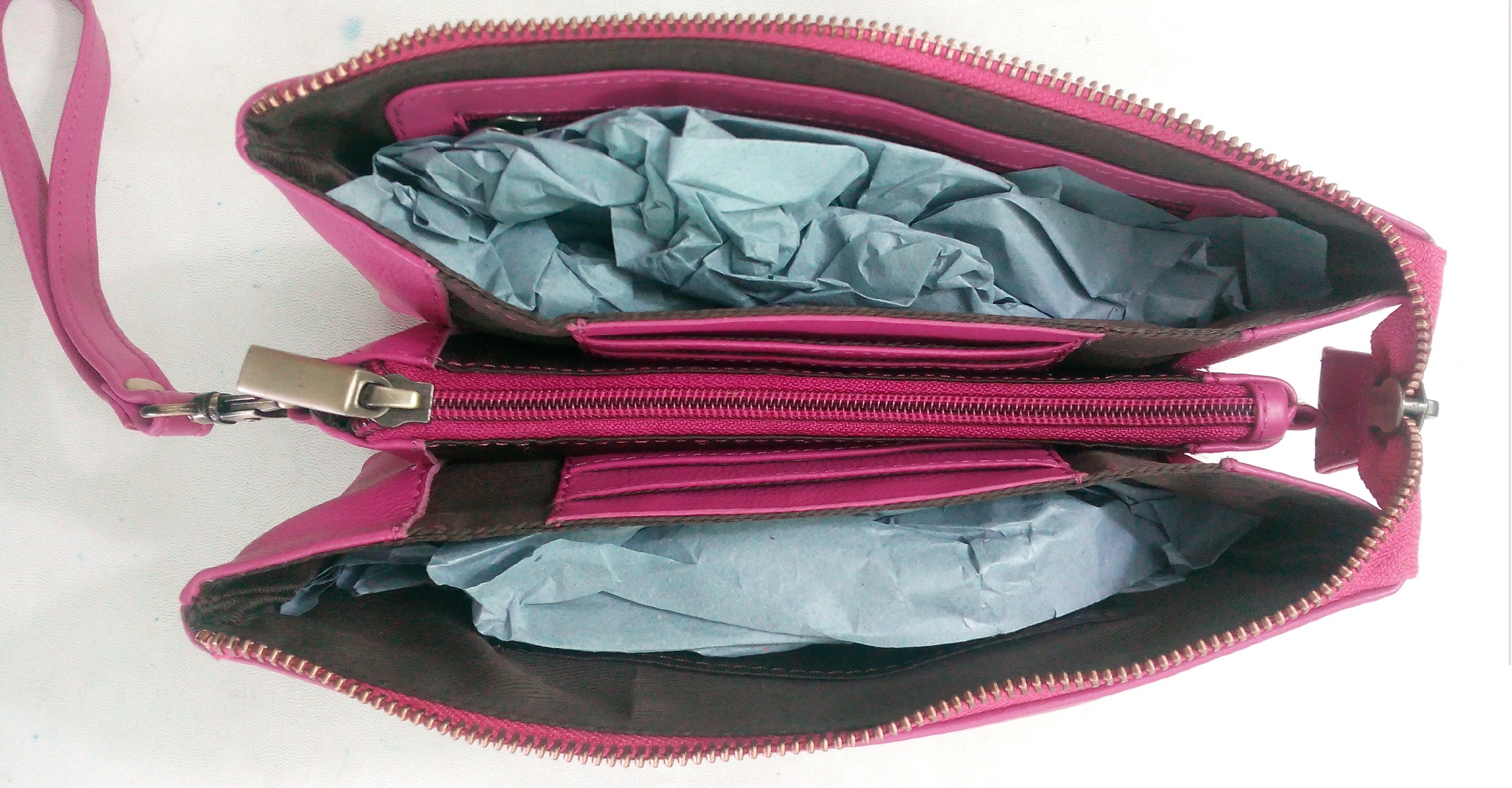 Fuscia Leather Stylish Clutch Bag