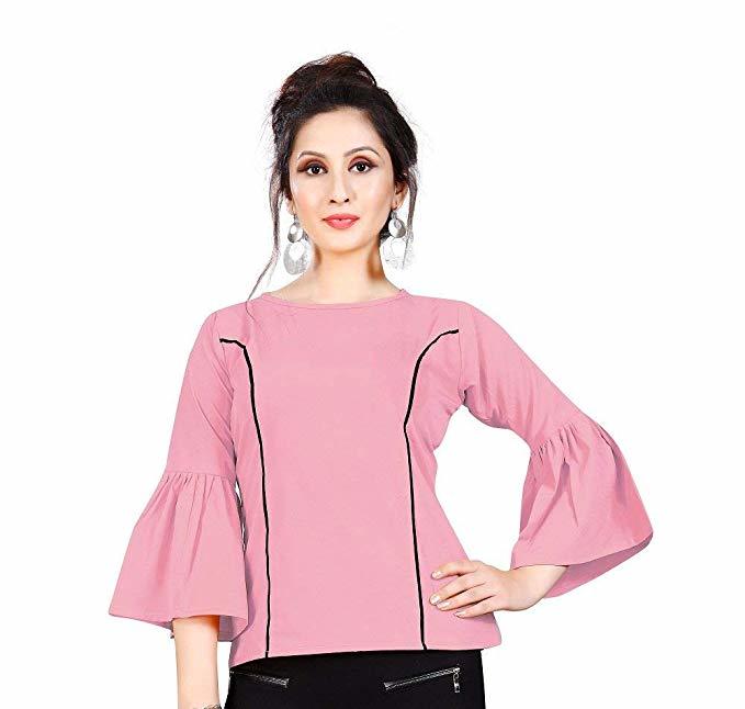 Girls Cotton Top - 3/4 Sleeves, Round Neck In Solid White | Best Quality Stitching And Finishing, Regular Fit For Casual Wear
