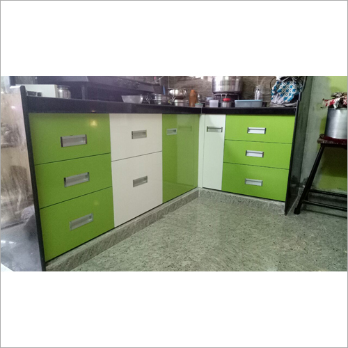Modular L Shape Kitchen - Wood Material, Custom Size, Multi-Color Options | Durable, Easy to Clean Design with Stylish L-Shape Configuration