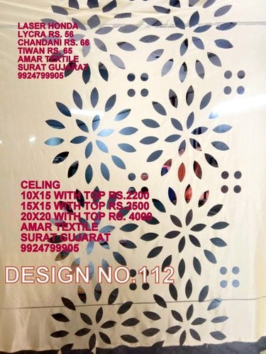 Mandap Laser Cutting Ceiling - Lycra Fabric, 15x15 Foot | Bleached, Soft, Stretchable, Quick Dry, Washable, Warm, Embroidered Design