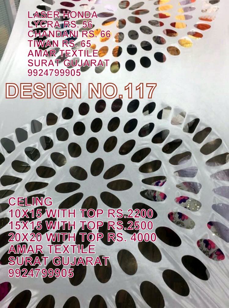 Mandap Laser Cutting Ceiling - Lycra Fabric, 15x15 Foot | Bleached, Soft, Stretchable, Quick Dry, Washable, Warm, Embroidered Design