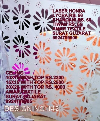 Tent Laser Cut Samiyana - Taiwan Fabric, 10x15 Foot Dimensions | Bleached, Soft, Quick Dry, Washable, Stretchable, Lightweight, Wedding Decoration