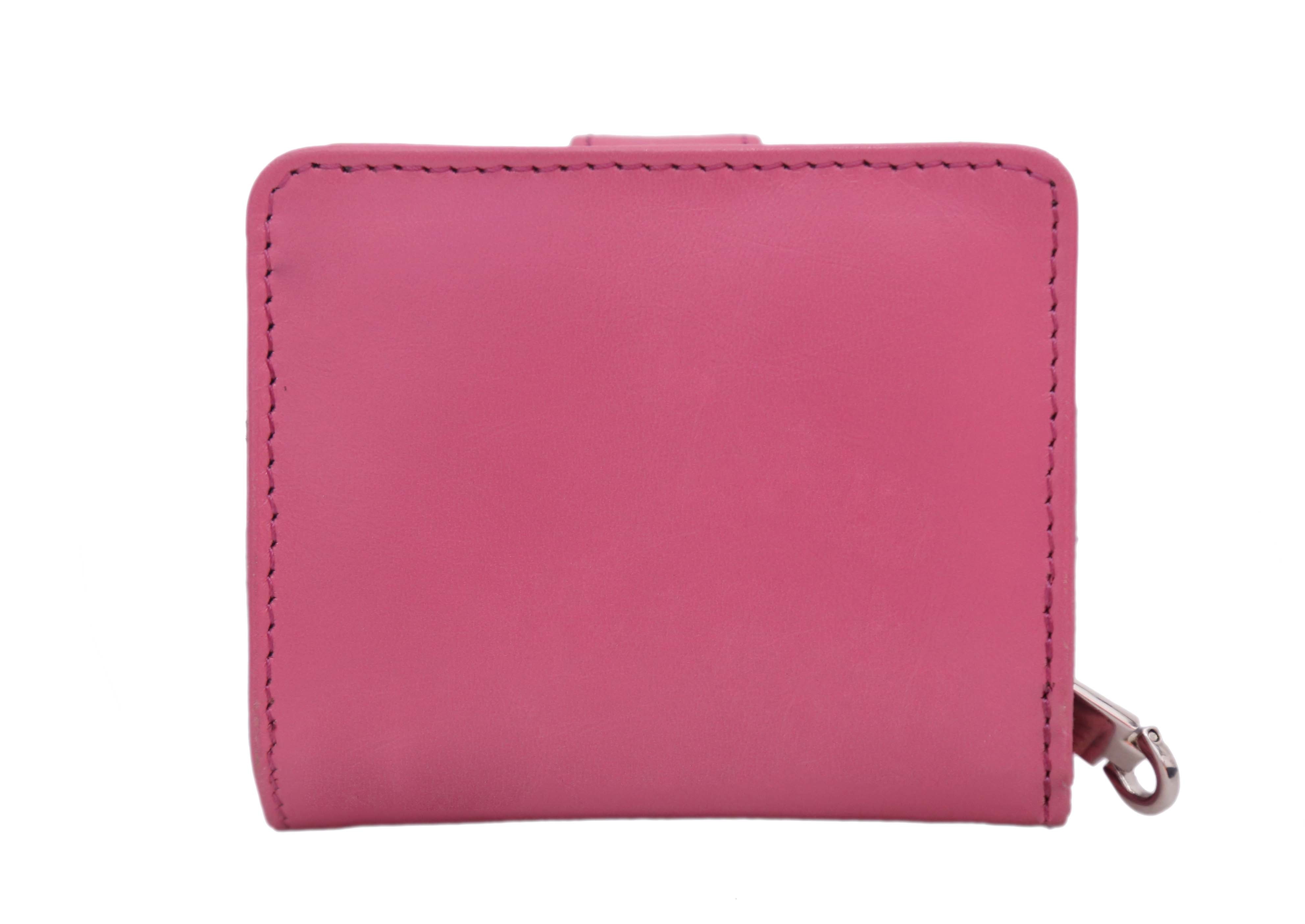 Pink Women Leather Small Wallet