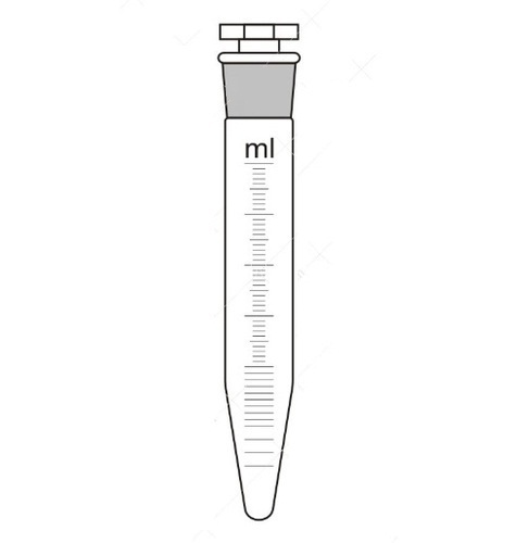 Centrifuge Tube, Conical Bottom Graduated, With Interchangeable Stopper 25ml - Glass Construction | New Condition, 25ml Capacity