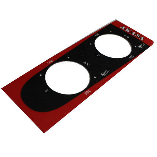 Control Panel Sticker - Polycarbonate Customized Size Red And Black | Ideal For Promotion And Advertisement