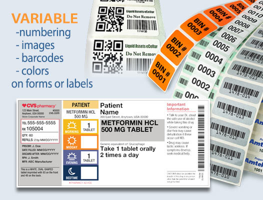 White Variable Series Printable Labels
