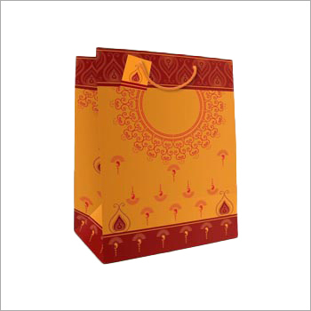 मल्टीकलर रोप हैंडल गिफ्ट प्रिंटेड पेपर बैग