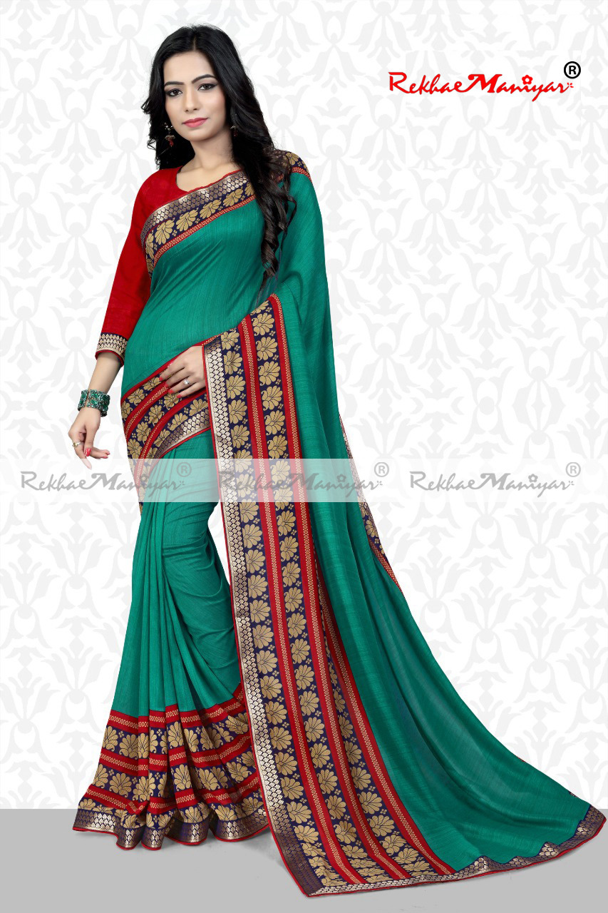 Art Silk Vichitra Print Saree - Georgette Fabric, Printed Pattern | Lace Closure, Suitable For All Seasons: Summer, Winter, Rainy, Spring