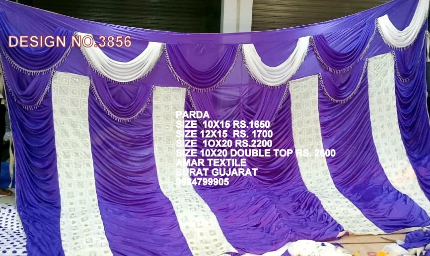 Wedding Parda Design - Fabric 12x15 Foot, All Colors | Bleached, Exceptionally Soft, Quick Dry, Stretchable, Warm, Washable, Embroidered & Mesh Patterns