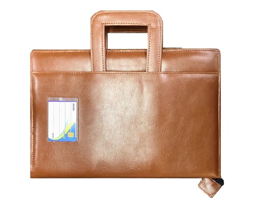 Executive Document File Folder With Adjustable Handle, Rexine - 10.75 X 15 Inches, Durable, Moisture And Scratch Resistant, Multi-purpose Storage