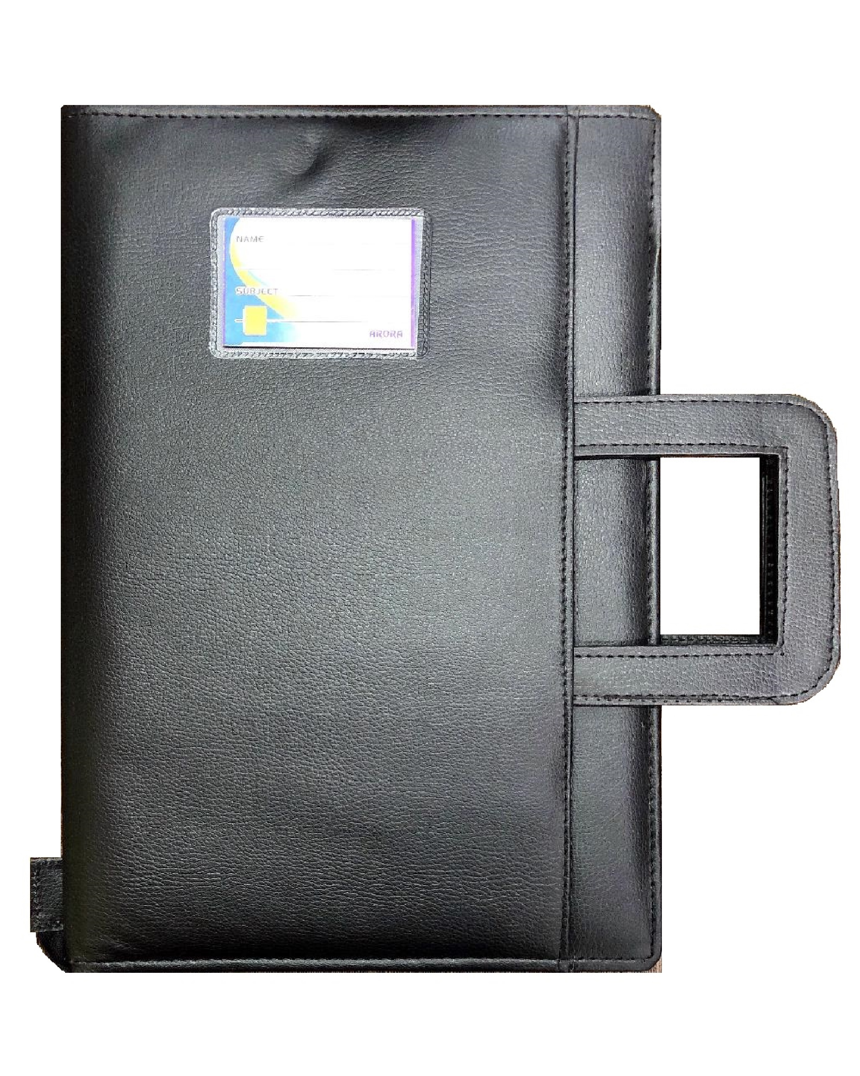 Executive Document File Folder With Adjustable Handle, Rexine - 10.75 X 15 Inches, Durable, Moisture And Scratch Resistant, Multi-purpose Storage