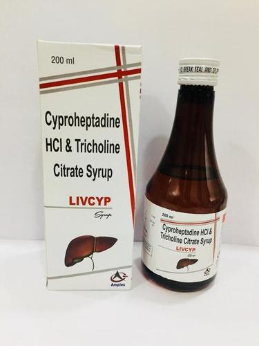 cyproheptadine hcl 2 mg + tricholine citrate  275 mg SYRUP