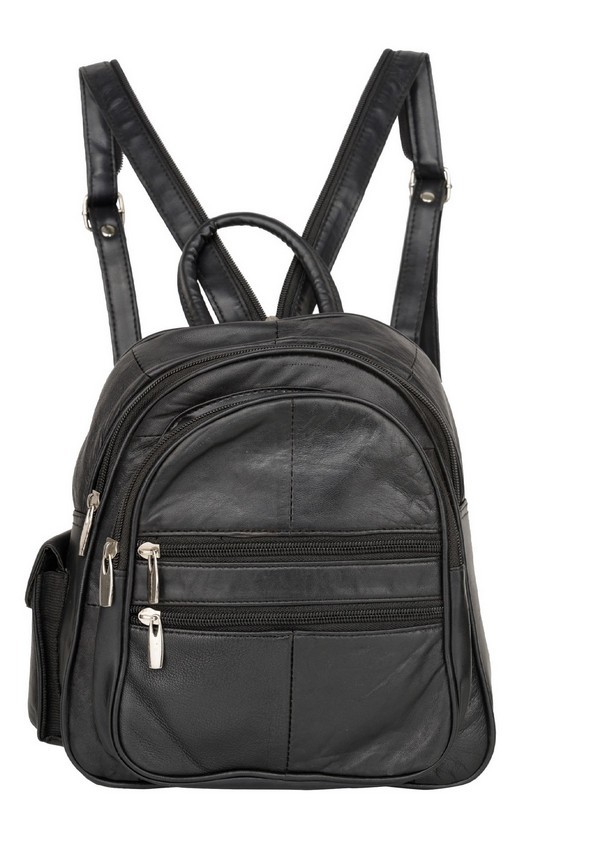 Leather Black Backpack