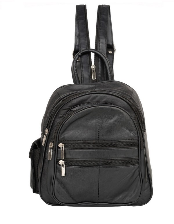 Leather Black Backpack