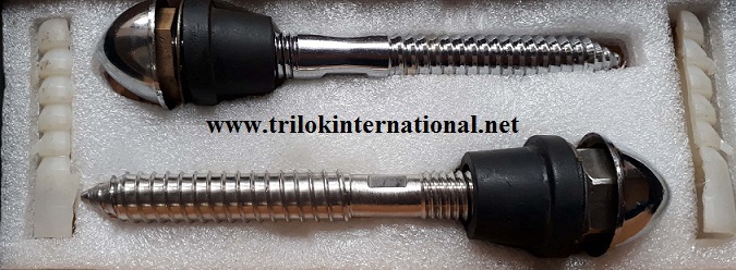 Rack Bolt Screw - Stainless Steel & Brass Construction, Chrome Plated Finish With Rings For Wc Wall Hung Fixing