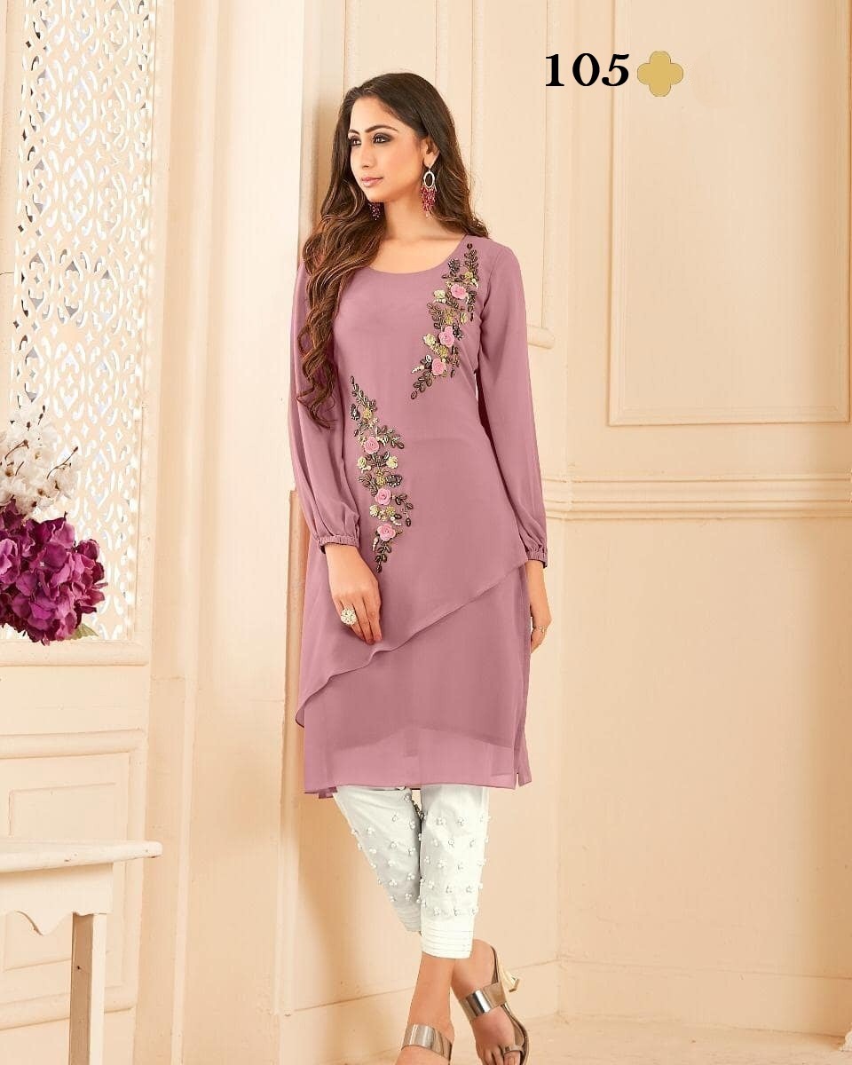 Designer Straight Cut Tunic Kurti Pent