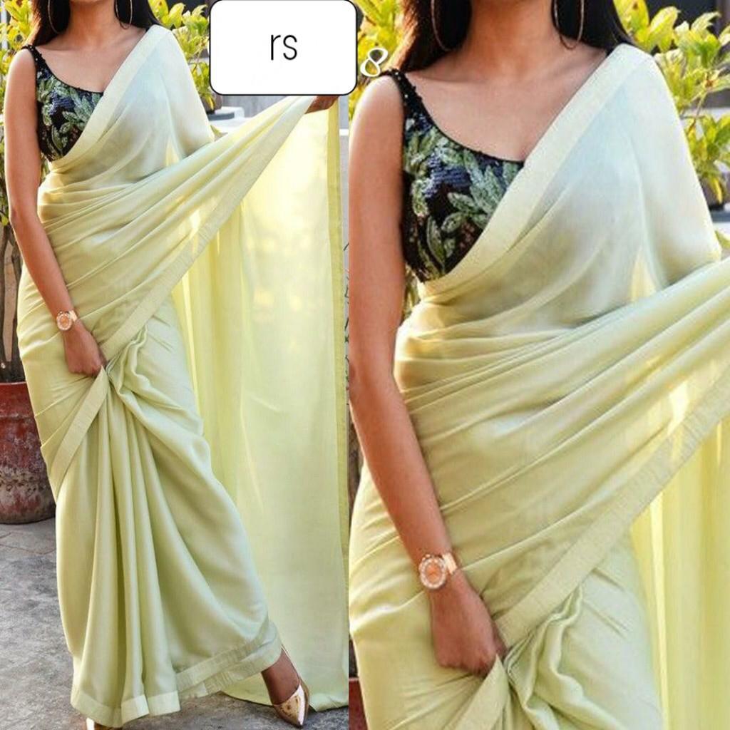 Silk Saree With Satin Border