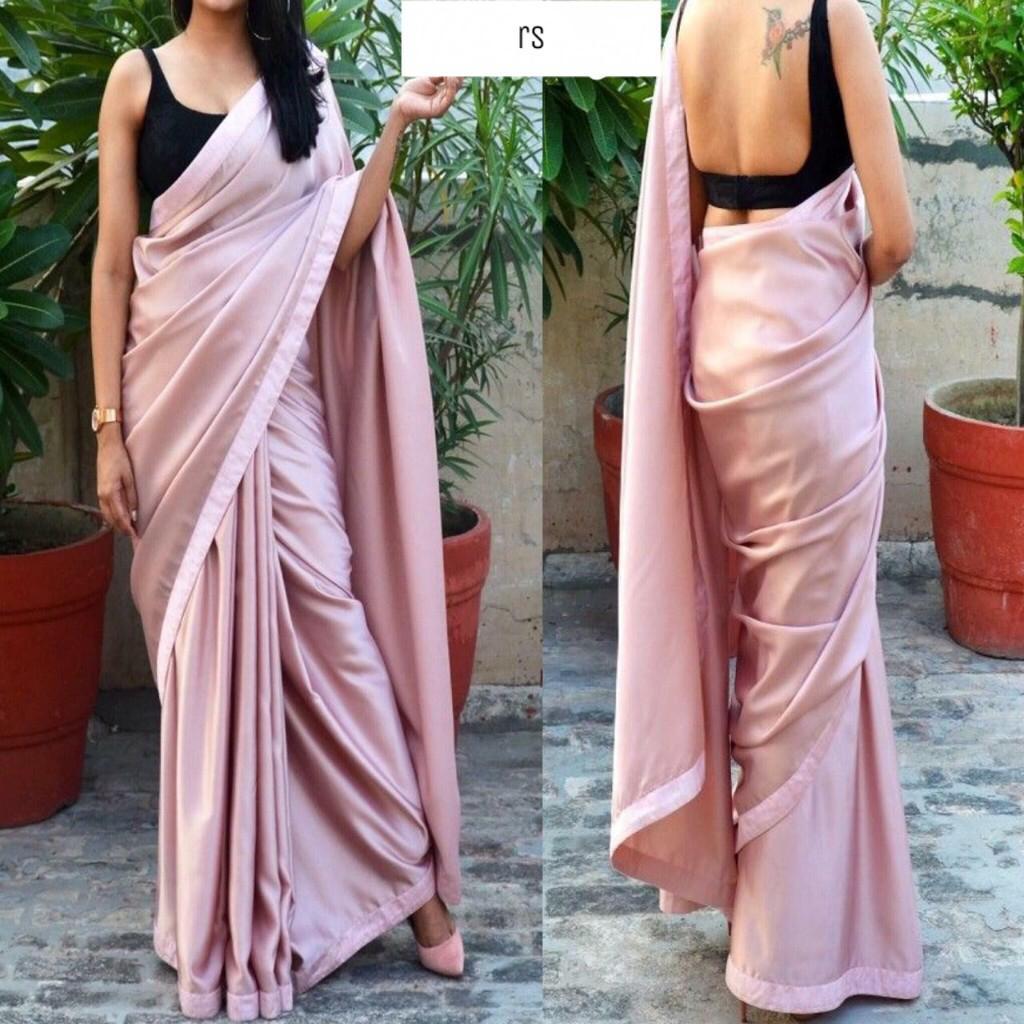 Silk Saree With Satin Border