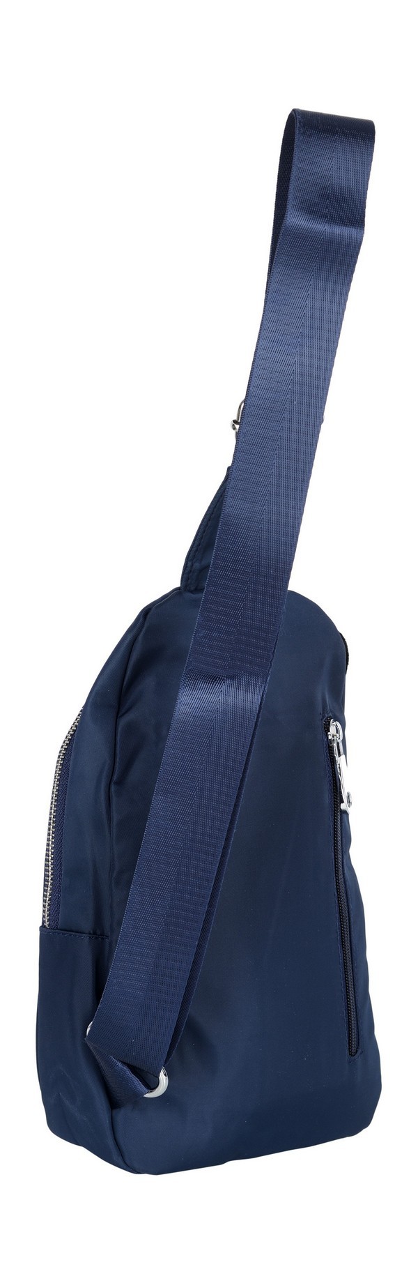 Sling Bag - Heavy Duty Polyester 600d Fabric, Blue Color, Stylish Design With Front Compartments And Secure Zipper Closure