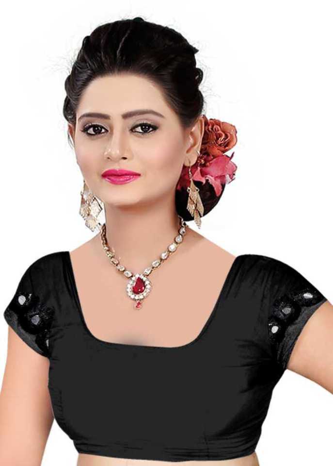 Kanjivaram Silk Saree - Tassar, Cotton Silk, Floral Print, Black Crepe | Unstitched Blouse, Jacquard Lace Border, Glamorous Party Wear