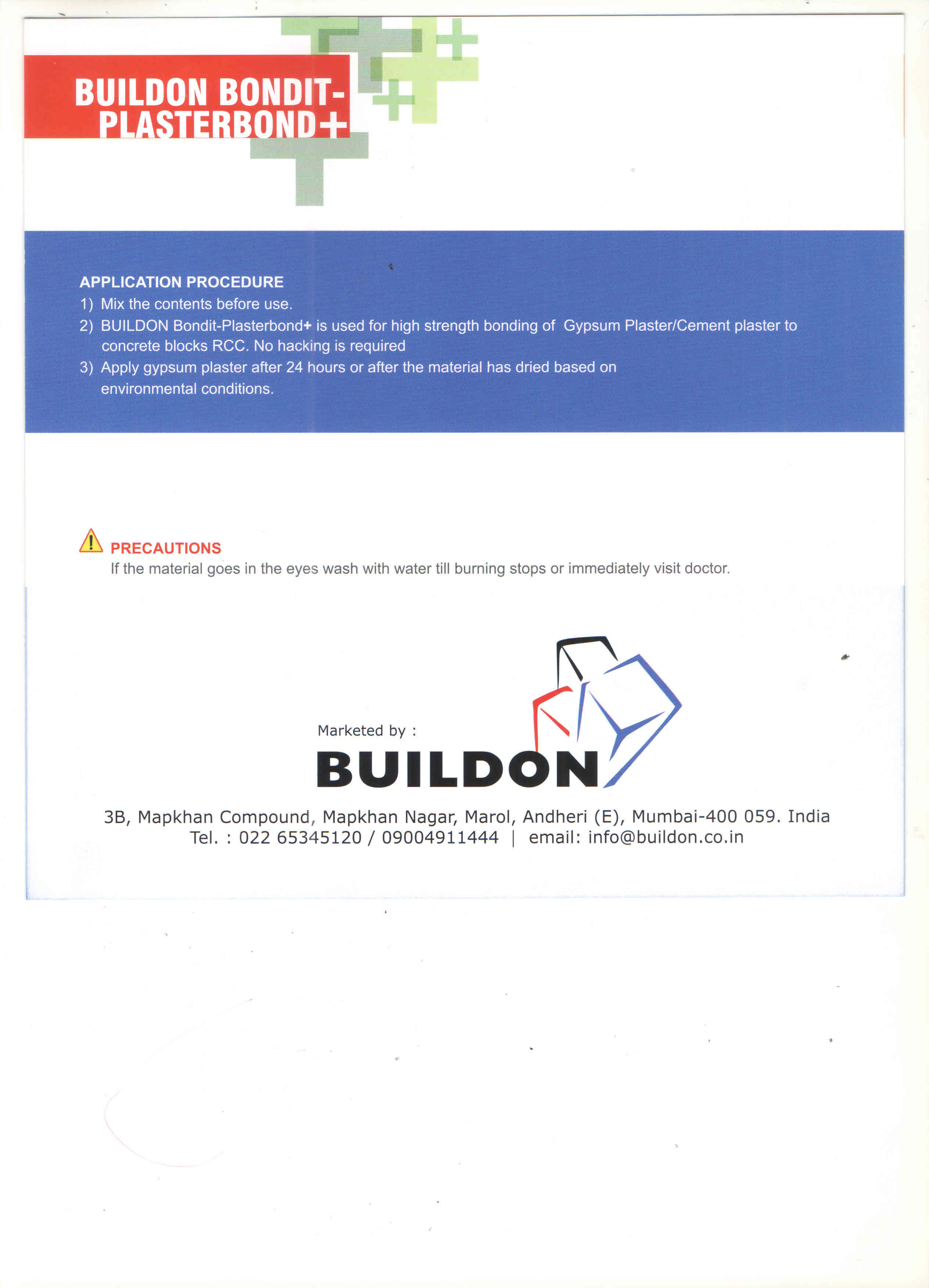 Bondit Plaster Bond Plus - Grade: Industrial