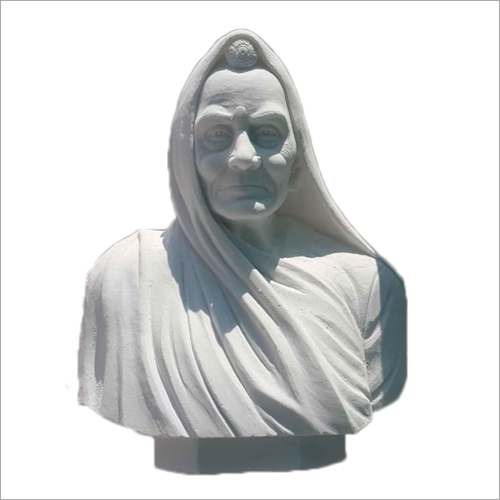 Indian Old Lady White Marble Statue